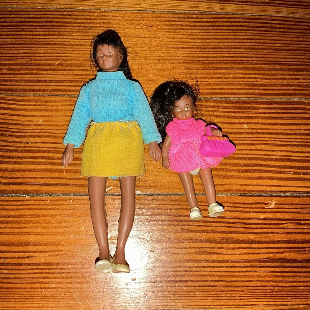 Vintage Horsman Dollhouse Dolls African American Black AA Mom Girl Woman